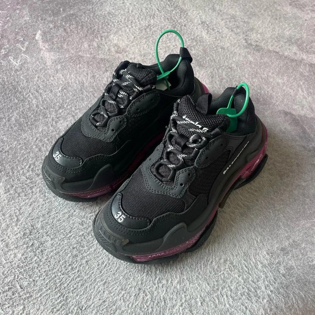 99新 Balenciaga/巴黎世家 triple s黑粉老爹鞋/35码/无盒