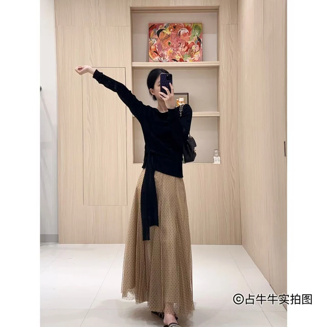 占牛牛I.NUNIU 气质波点裙长袖上衣套装