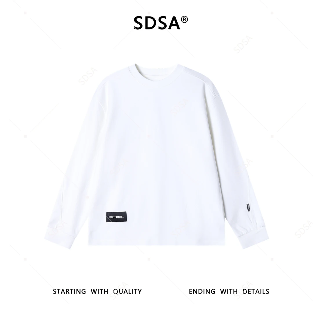SDSA男士秋冬新款痞帅男装韩版潮牌纯色圆领长袖T恤简约百搭宽松