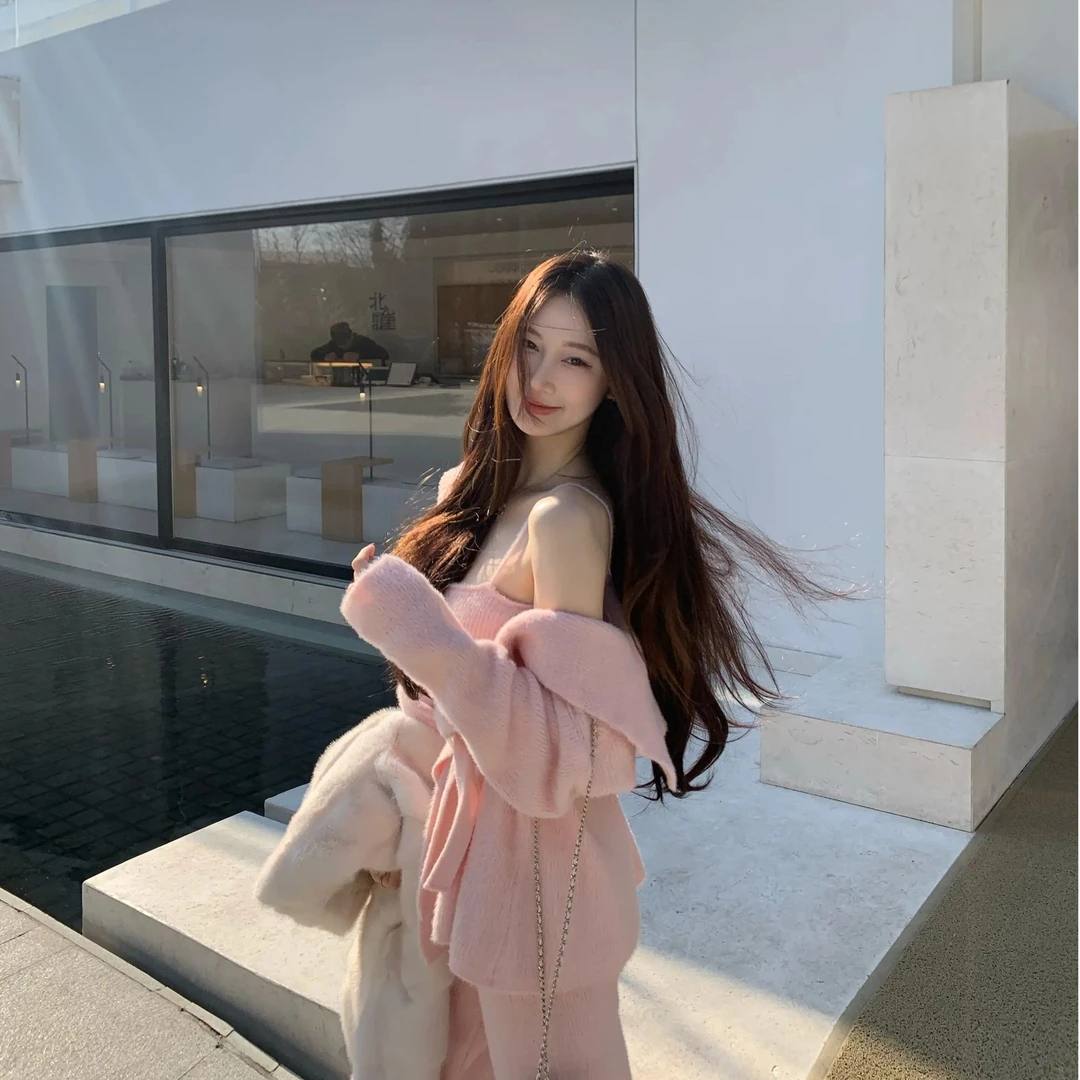 ke7en 只做低饱和色的貂绒套装三件套