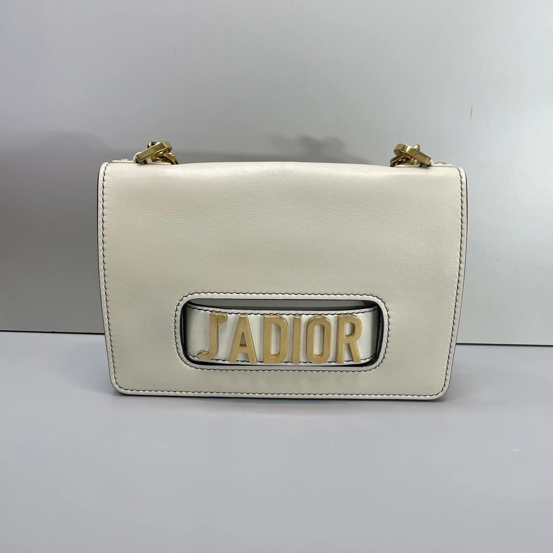 95新 DIOR/迪奥 媚姐/迪奥白色中号链条包25x17x6cmG021912