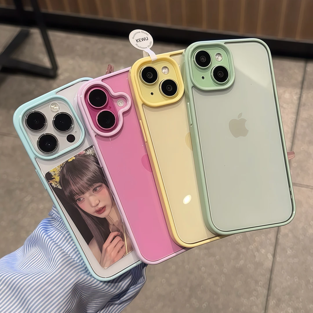高颜值透色适用iPhone16手机壳14苹果15promax简约13pro软边12/11