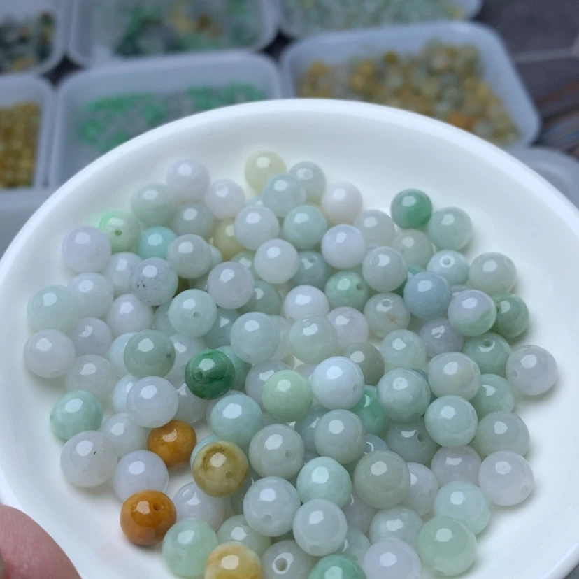 【闪购商品】翡翠手链未镶嵌卡7.8三彩25个