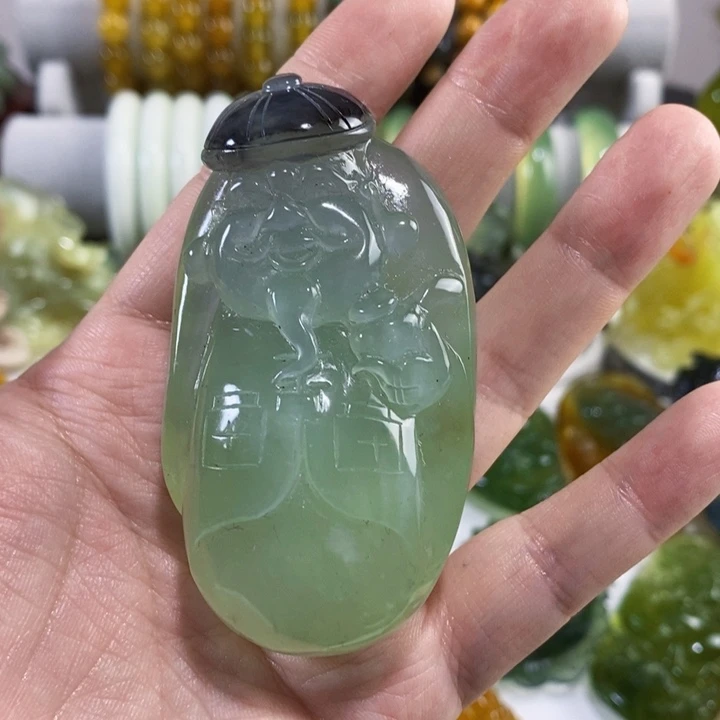 未镶嵌岫玉手把件