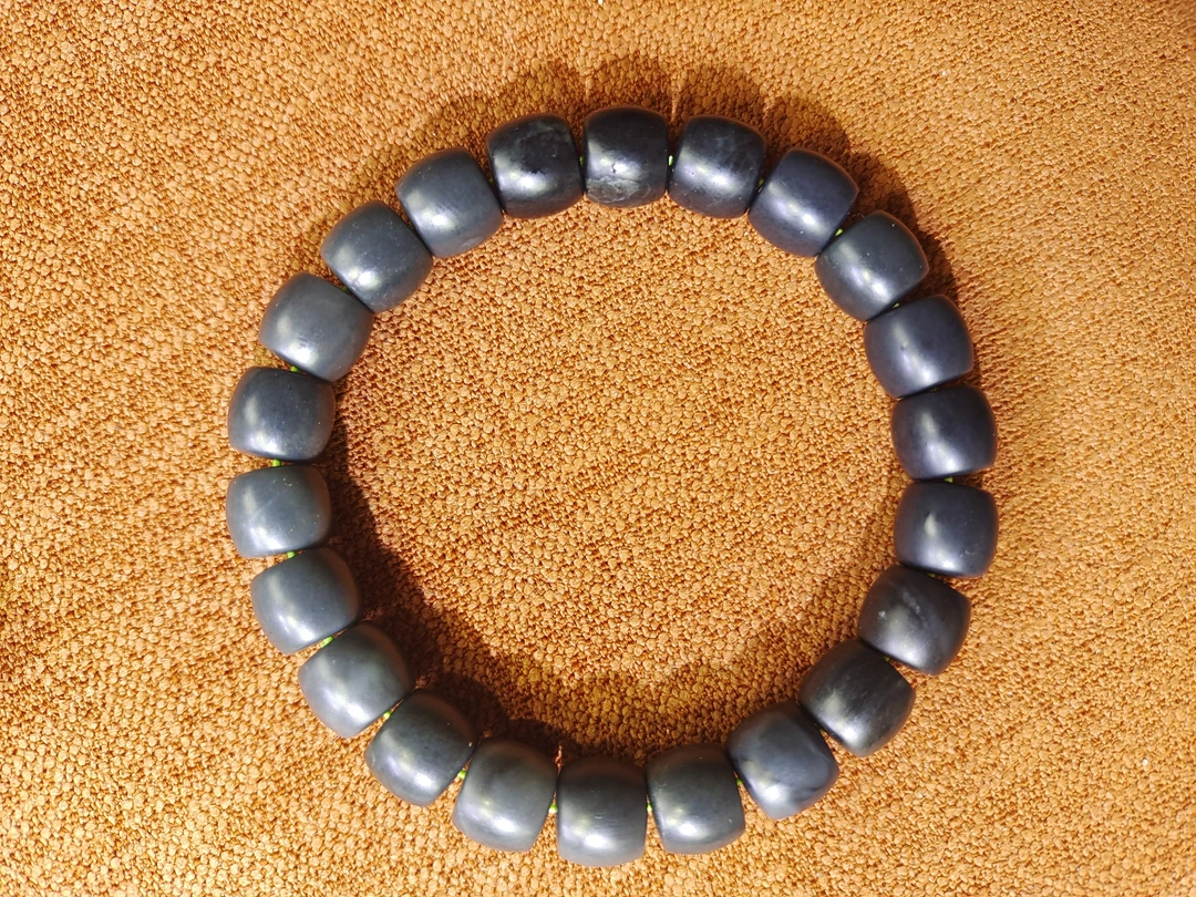 和田玉青花手串桶珠