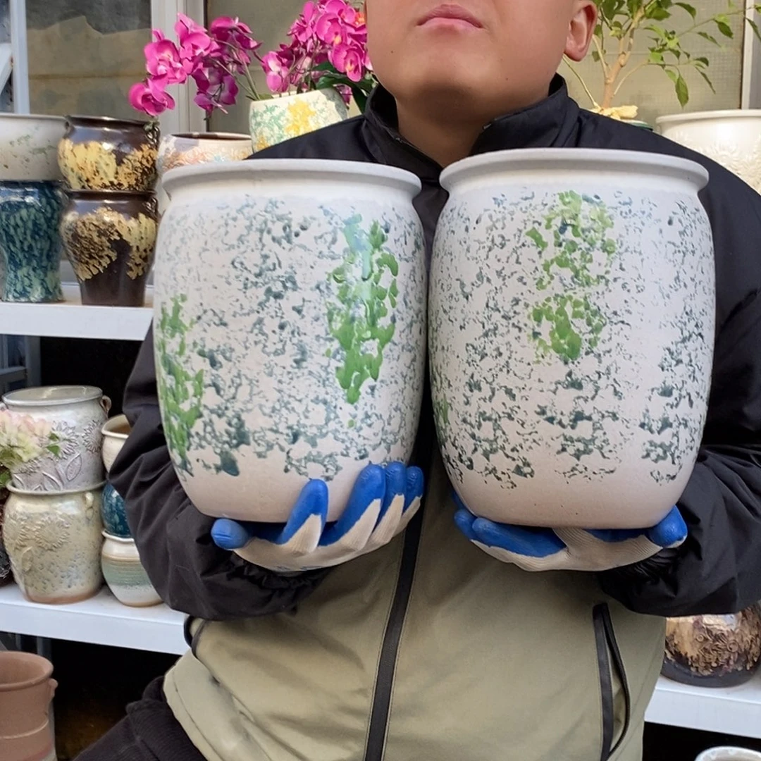 紫砂花盆口19.5高24.5福利俩个