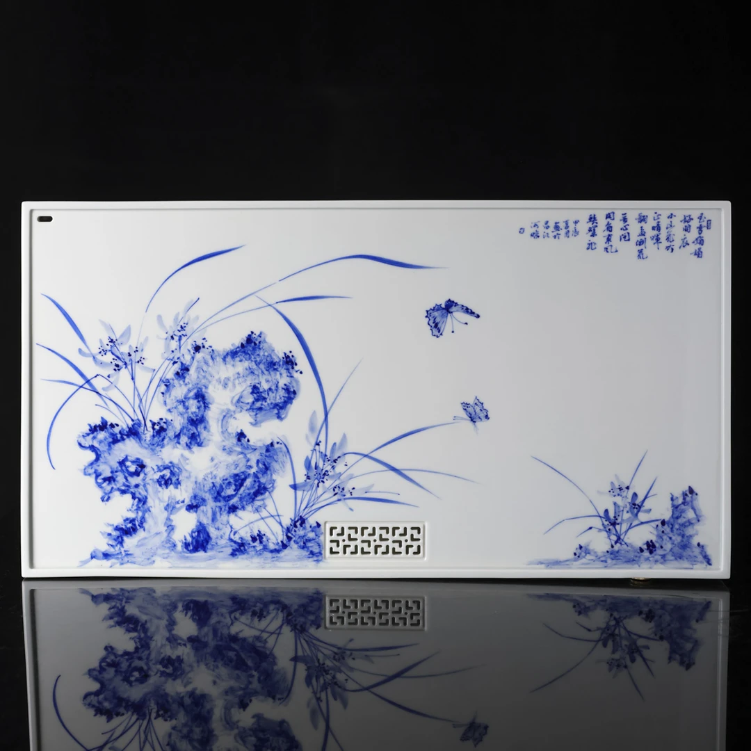 小桥-青花空谷幽兰双层干泡-手工陶瓷有差异