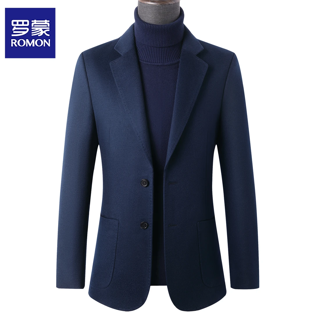 罗蒙纯羊毛西服男士2025秋冬季新款高端商务休闲西装男款毛呢外套