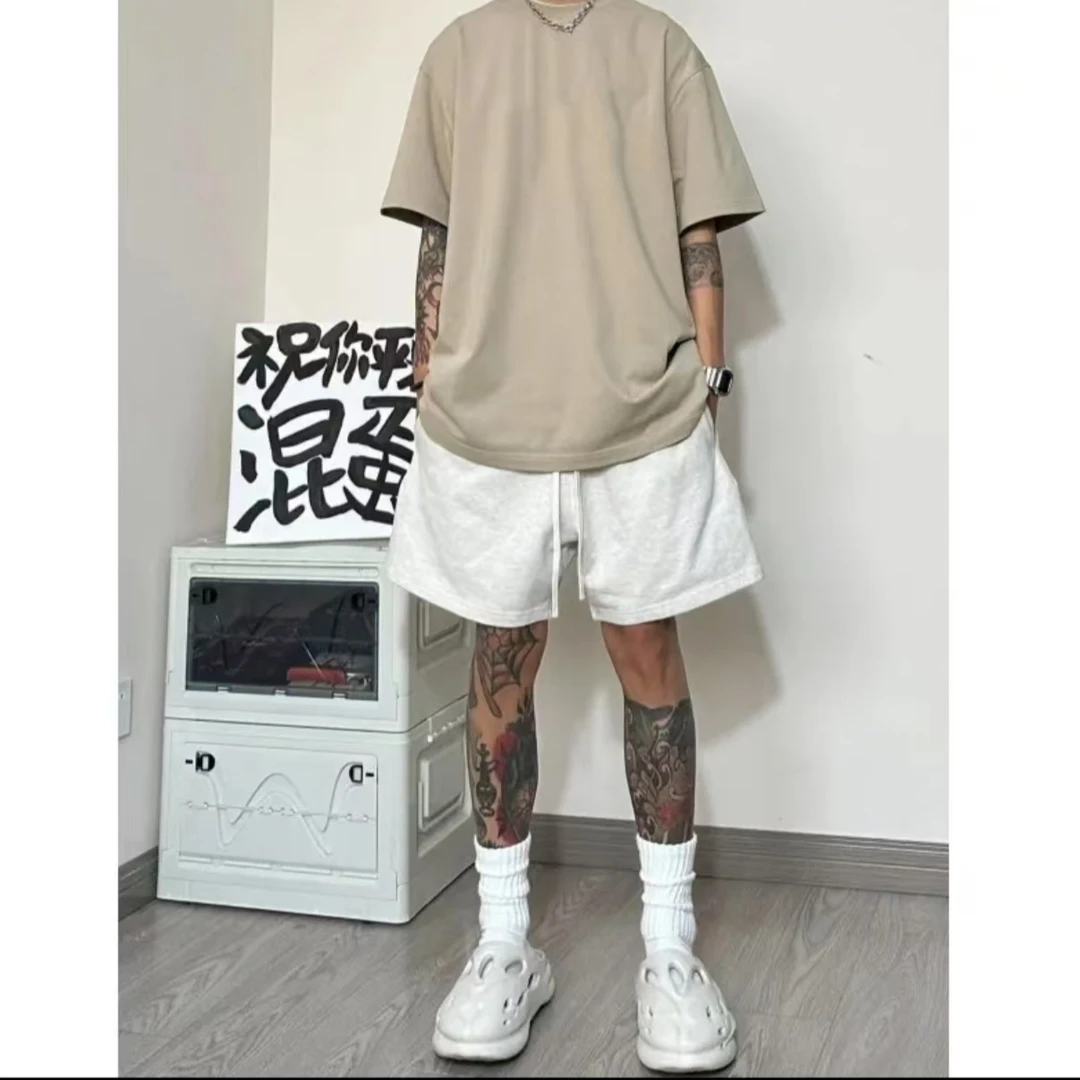 潮牌高街五分裤2025夏季新款男美式大码ins宽松重磅青少年短裤