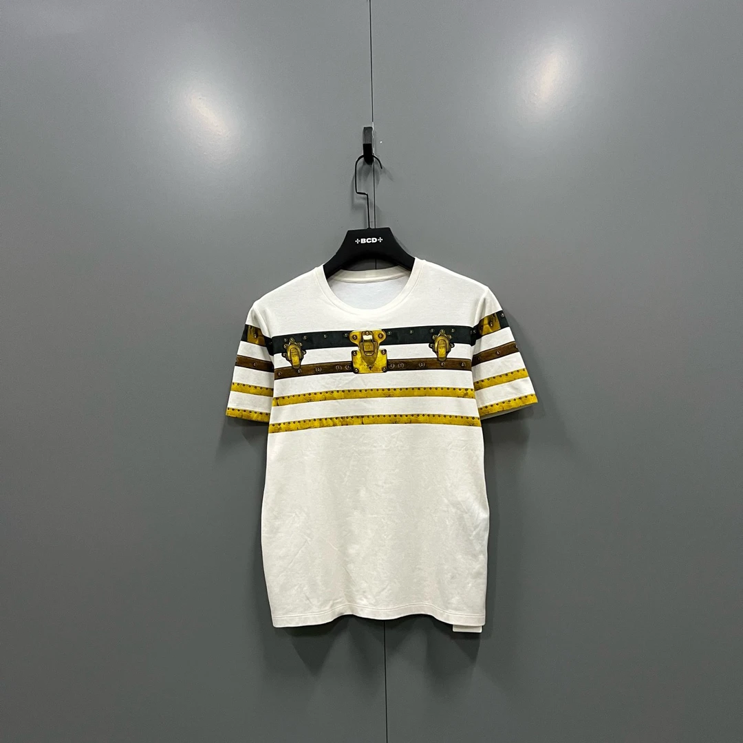 95新 LouisVuitton/路易威登 (ll) 白色链条锁扣短袖208134无领标
