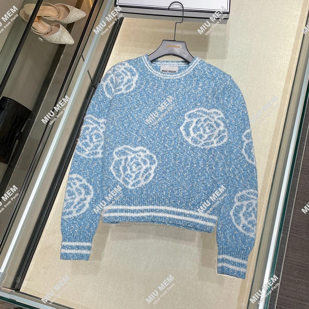 秋冬季甜美温柔风提花毛衣针织衫上衣DY5363