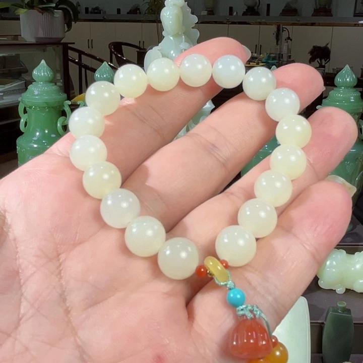 手链未镶嵌和田玉（黄玉）