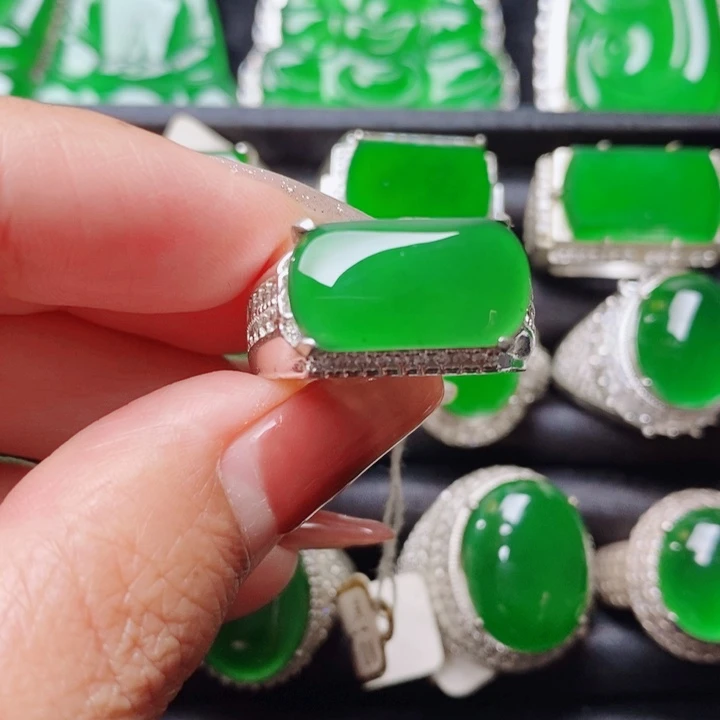 翡翠戒指未镶嵌天然翡翠正品