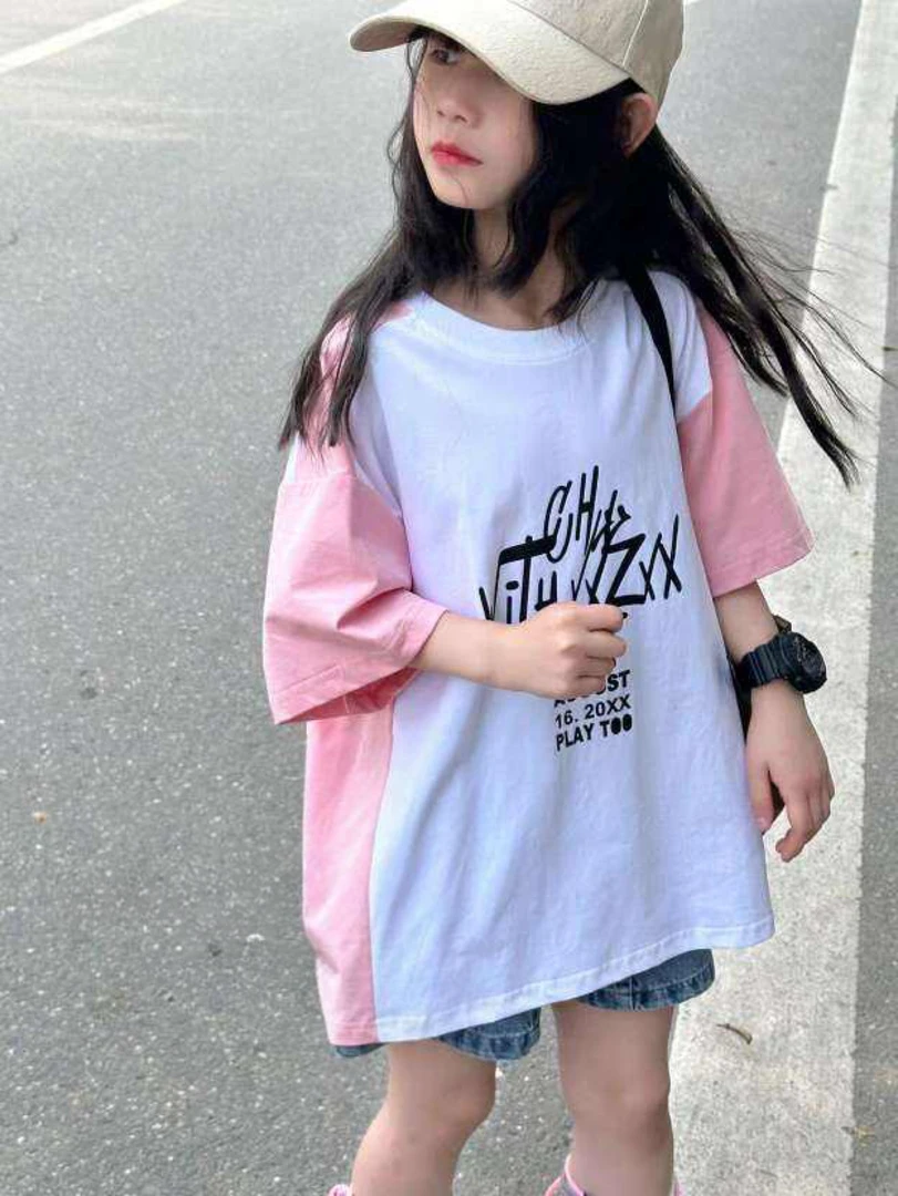 韩版X系列粉色插肩袖T恤（10061）1-3