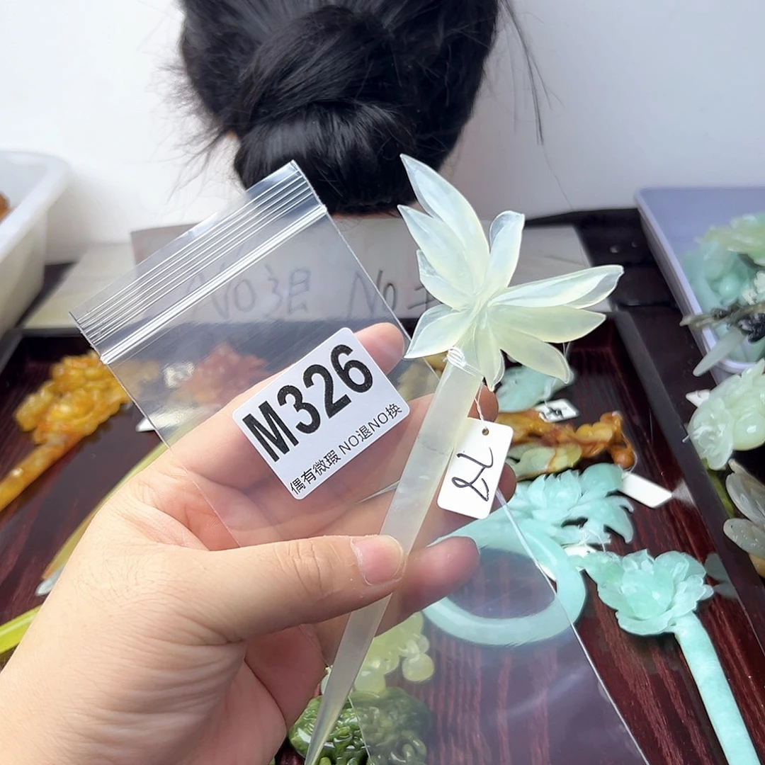 蛇纹石玉合金发饰静*心