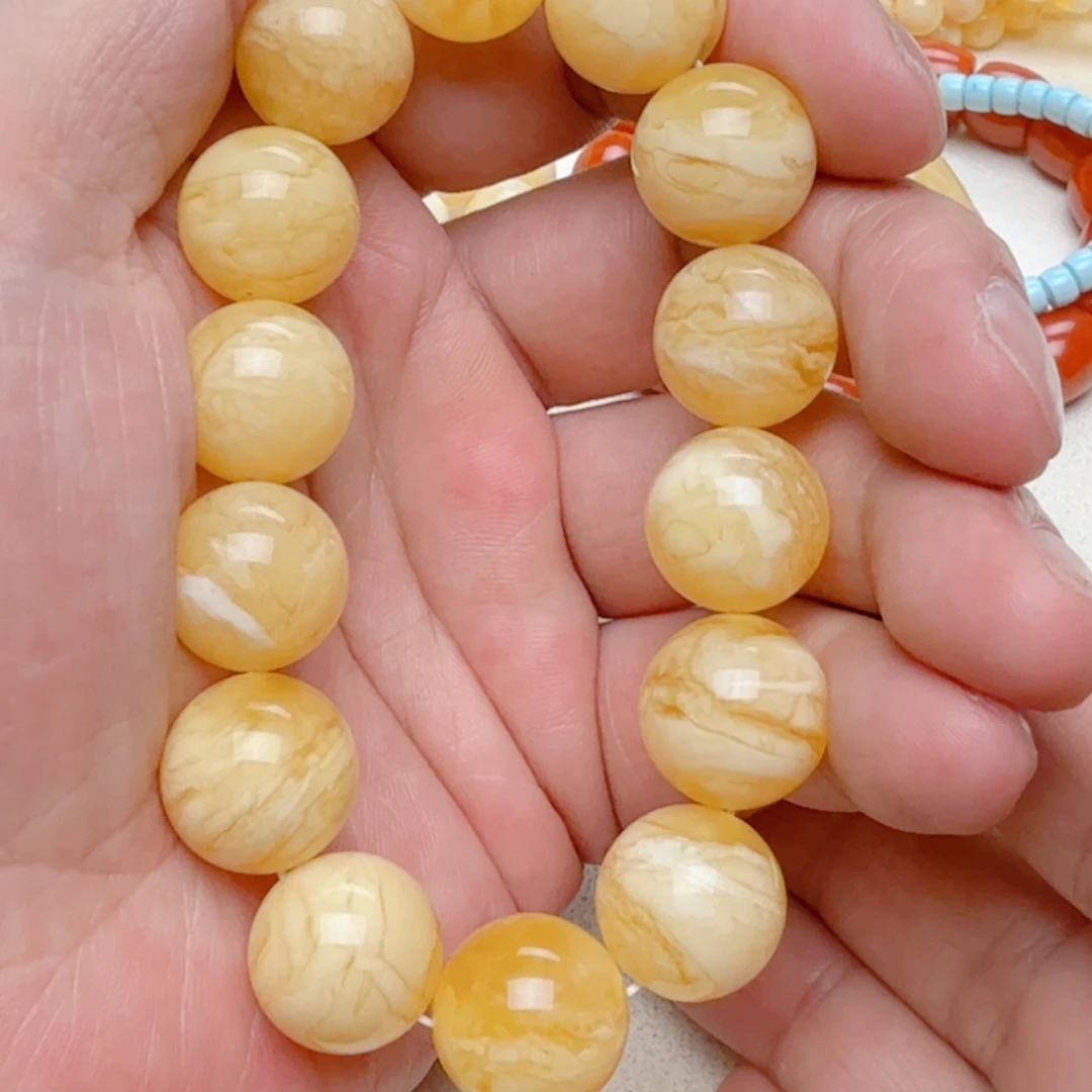未镶嵌蜜蜡手链张**娜琥珀蜜蜡手串15mm大
