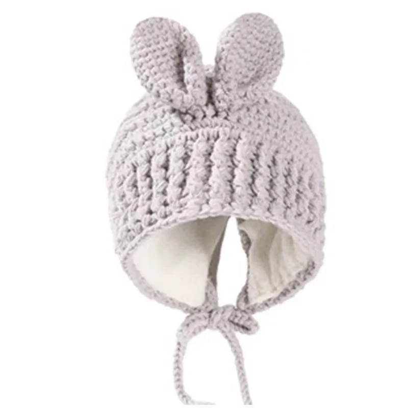小兔乖乖造型宝宝帽子早春款简约保暖婴儿帽
