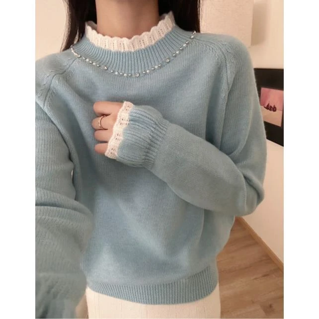 新款韩系设计感针织百搭毛衣1571