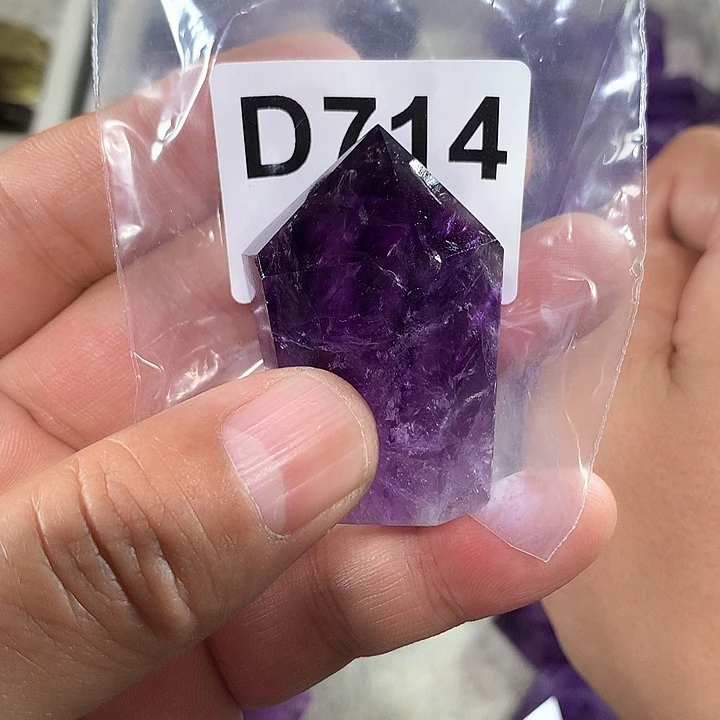 紫晶天然水晶柱子D714未镶嵌怀****