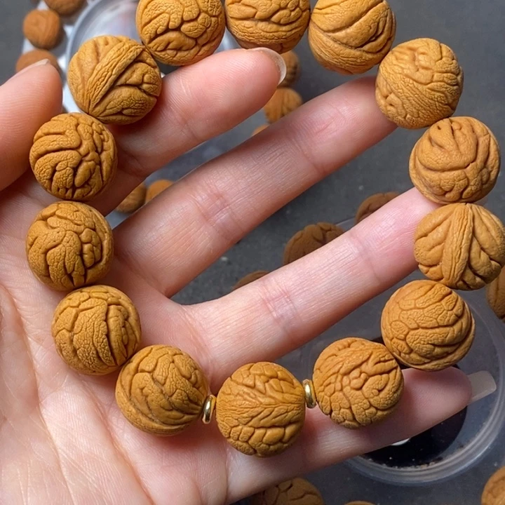 文玩核桃手串秦岭野生龙纹桃核19