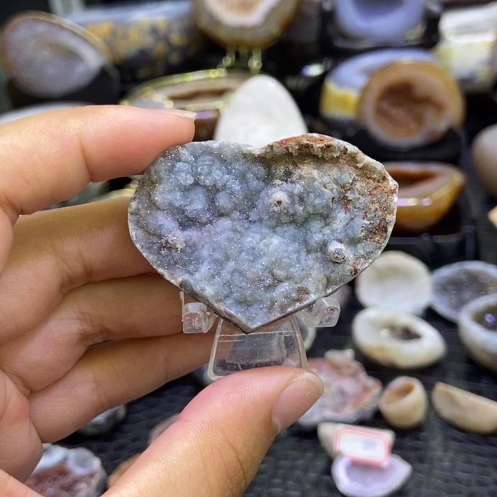 水晶珠宝半成品未镶嵌蚕丝爱心