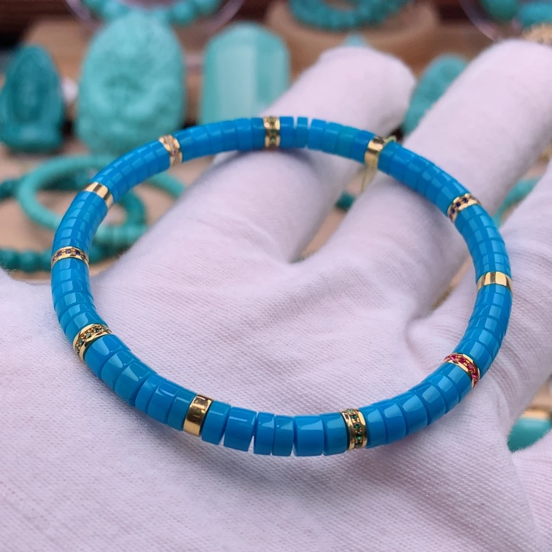 绿松石珠宝奇石18K金镶嵌