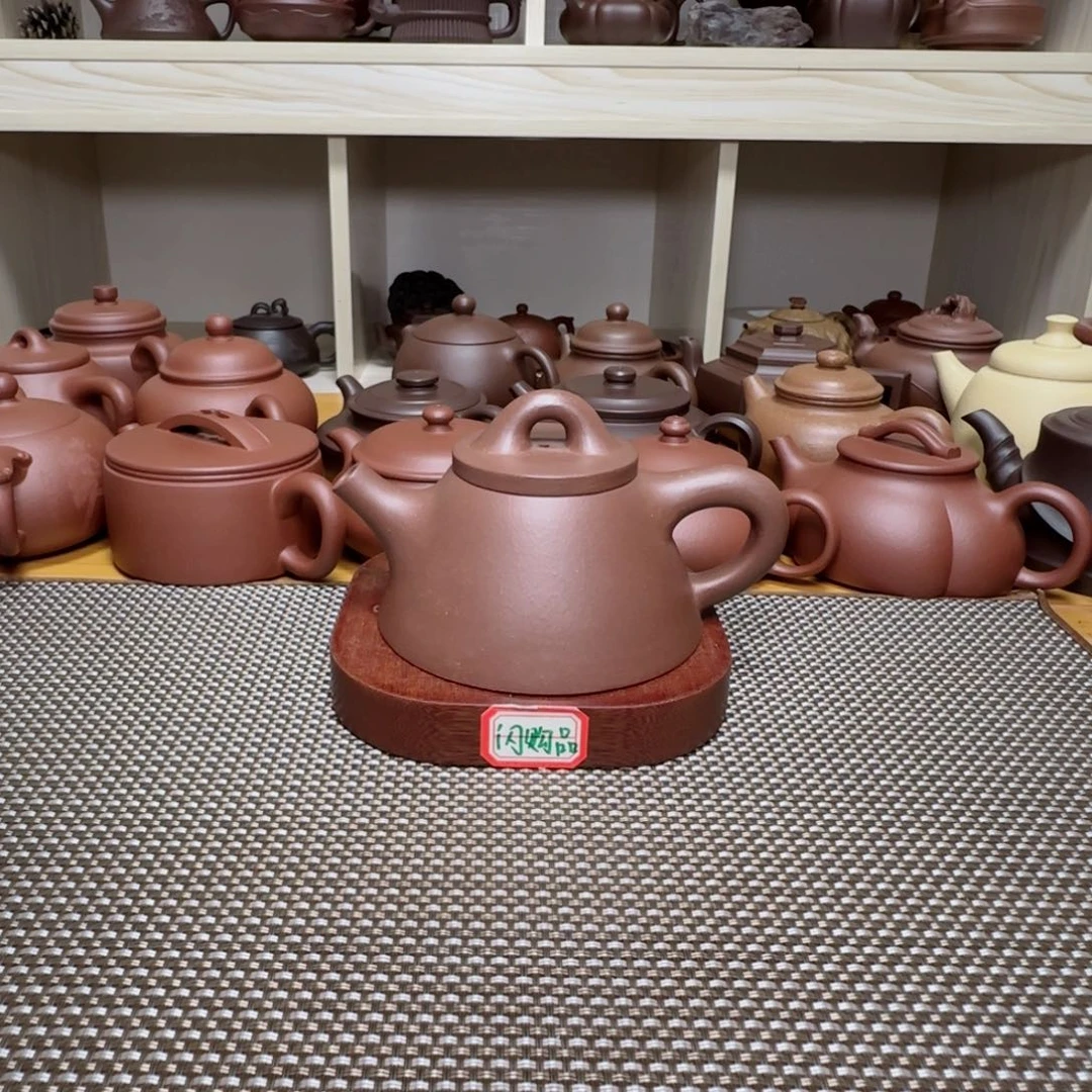 茶壶紫砂老紫泥霸王石瓢180ml半手工