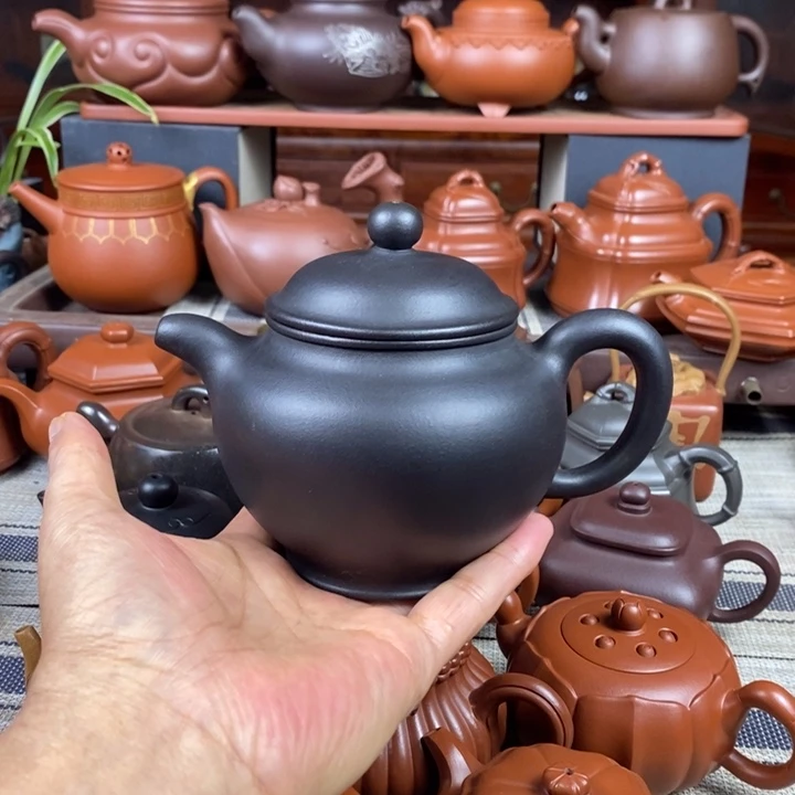茶壶紫砂掇只480Cc原矿大水潭老天青紫砂特价