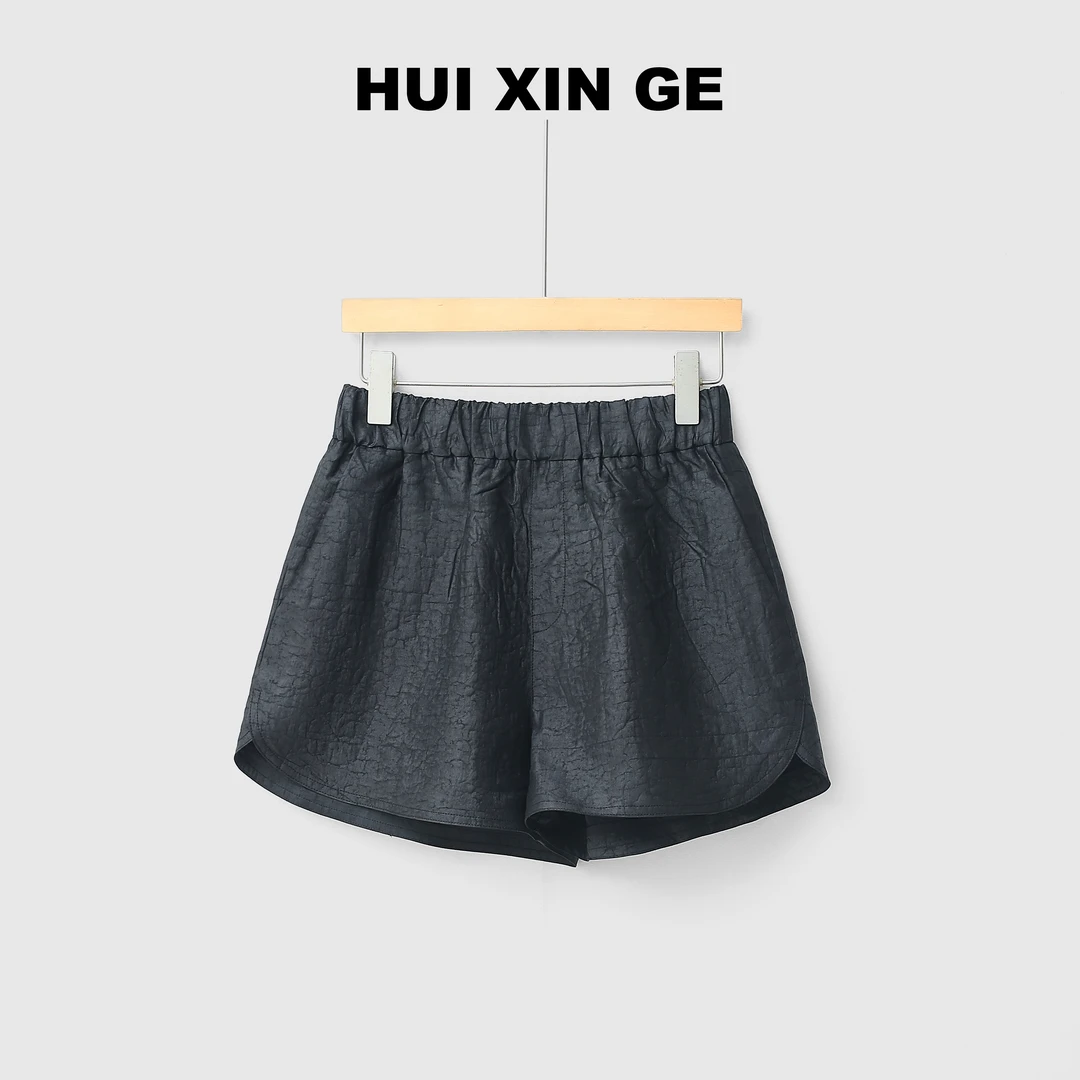 HUIXINGE 香云纱100桑蚕丝时尚女装短款
