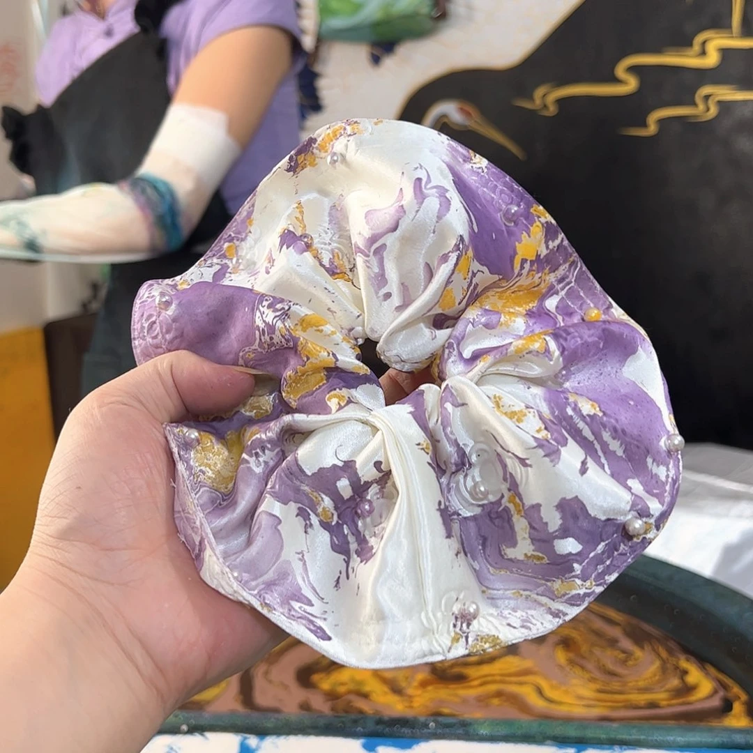 312精品五线珍珠圆饼发圈