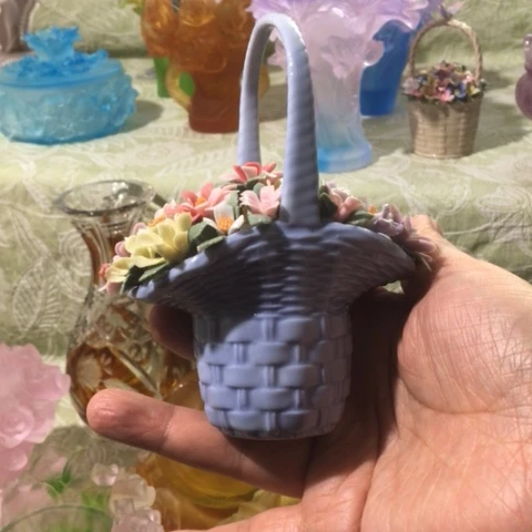 有机玻璃微瑕陶瓷手工花篮