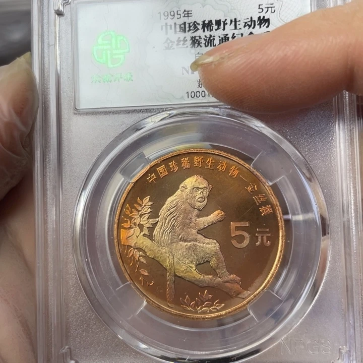 其他普通金属五彩的金丝猴纪念币