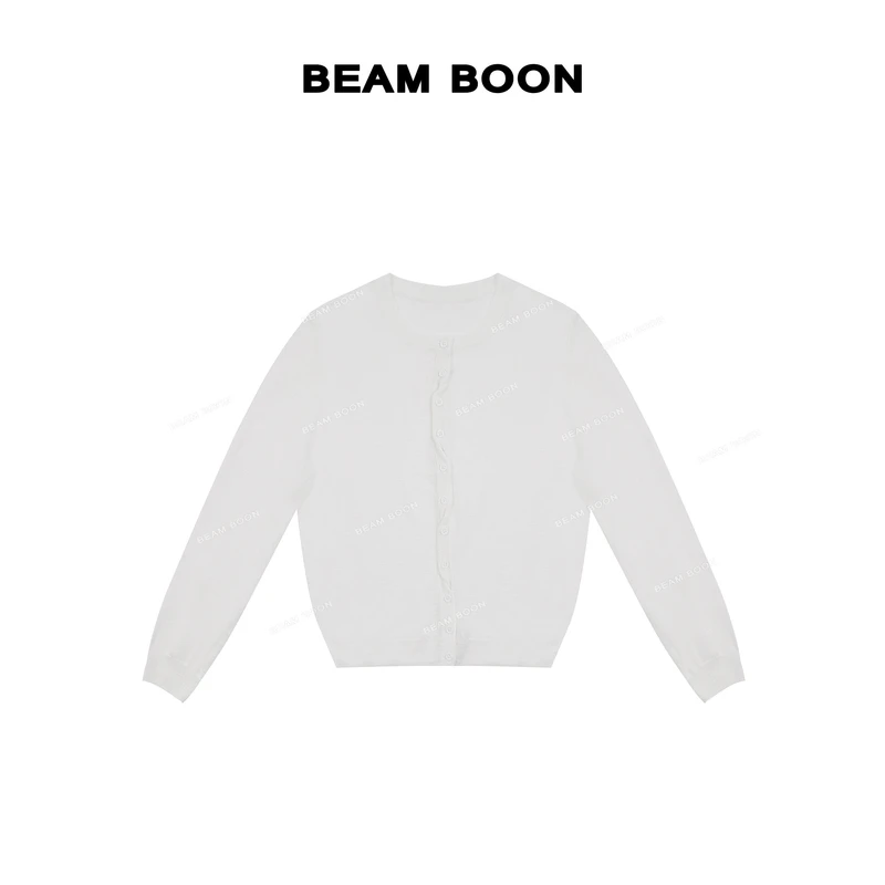Beam Boon|【桃花坞】凉感软糯轻薄透气防晒空调单排扣长袖外搭开衫
