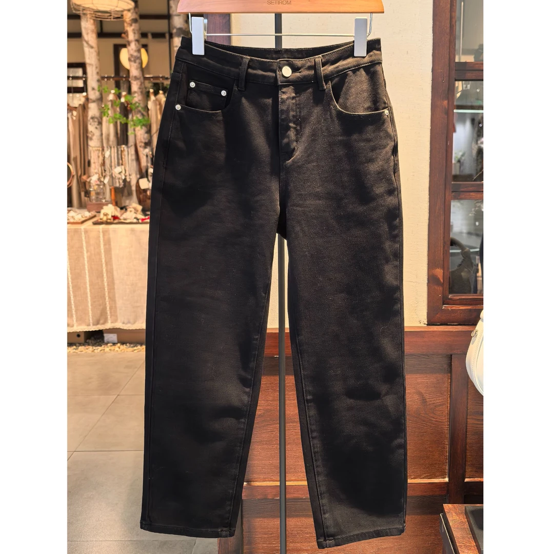 西町村屋牛仔裤女 春季复古经典版牛仔九分法棍裤XHAA10462