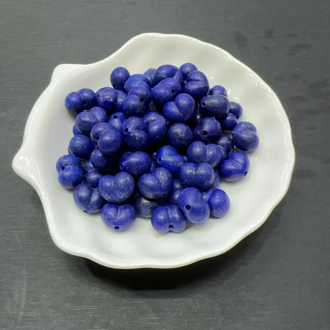 天然青金石配件百香籽屁桃桂花配饰diy手工保真手链项链串珠材料