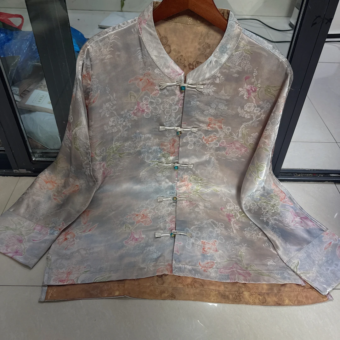 1060【小吴专属】新款高定设计时尚百搭新中式提花减龄开衫外套