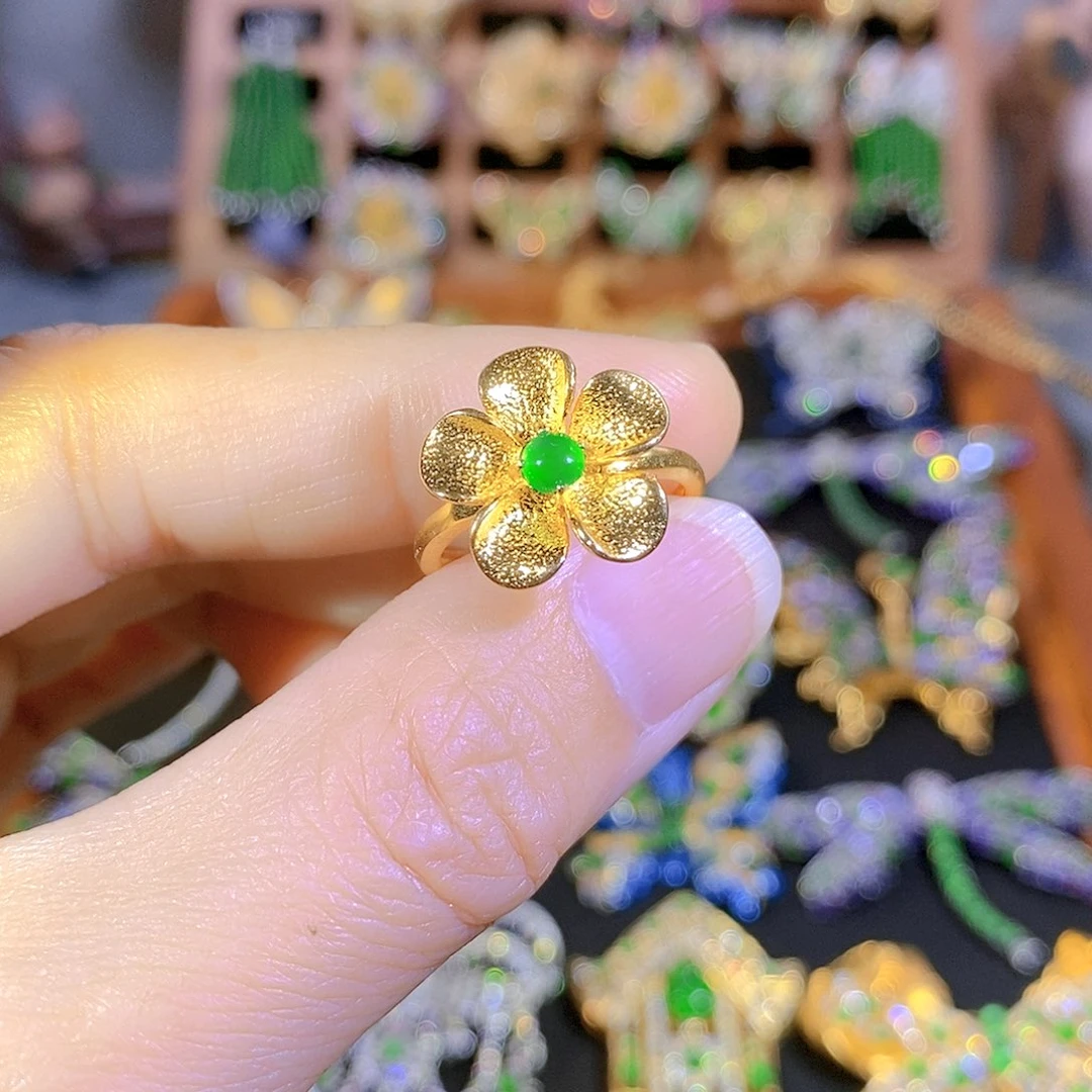 吊坠(不含链)银S925镶嵌翡翠