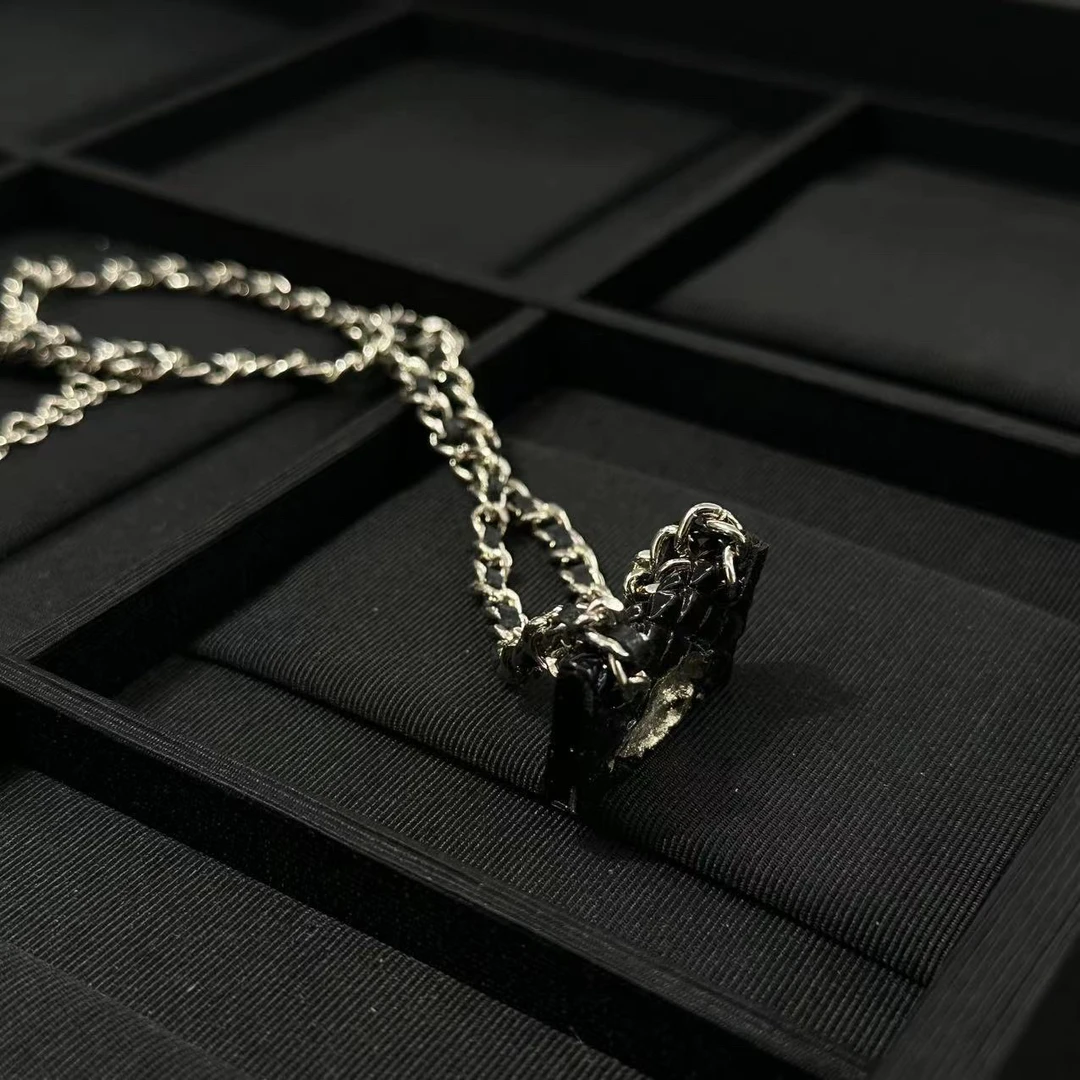 铜合金项链 黑色包包造型项链-90666