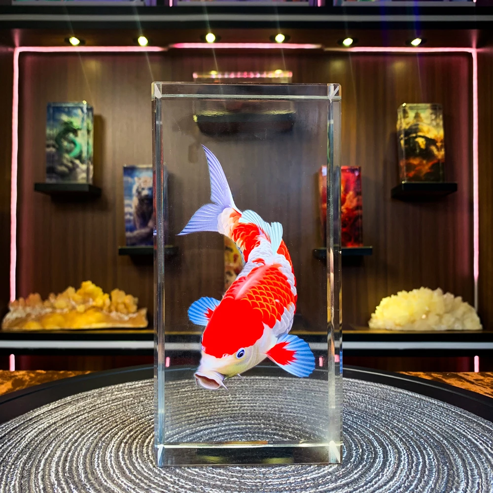 【水晶内画砖形系列】水晶摆件装饰品工艺品客厅玄关店铺办公室送礼