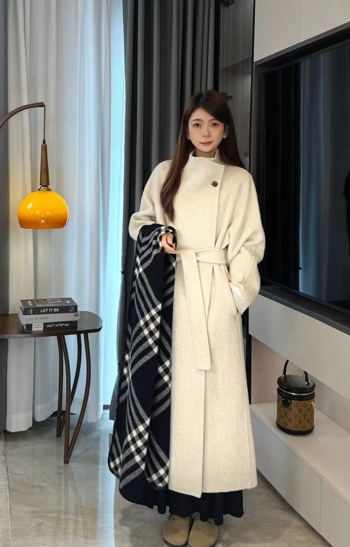 双面羊毛加羊绒大衣女2025冬新款韩系高级感独特气质羊毛呢外套