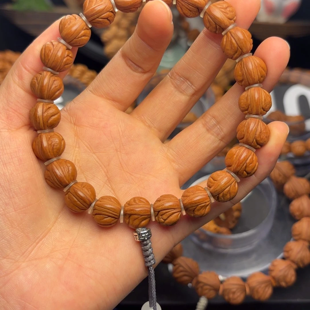 桃核手串野生玉龙脊12尺寸