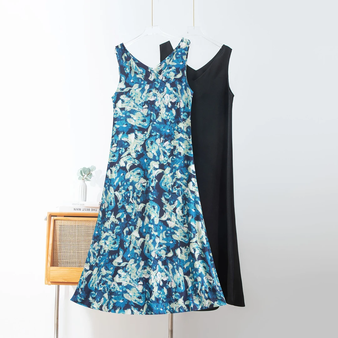 新款醋酸吊带裙显瘦连衣裙-LM