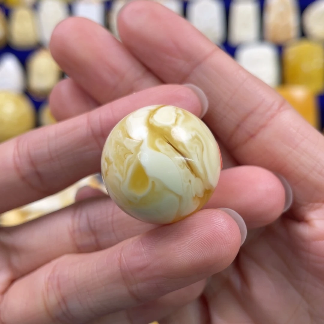 蜜蜡裸石未镶嵌琥珀蜜蜡珠子卡24.3mm