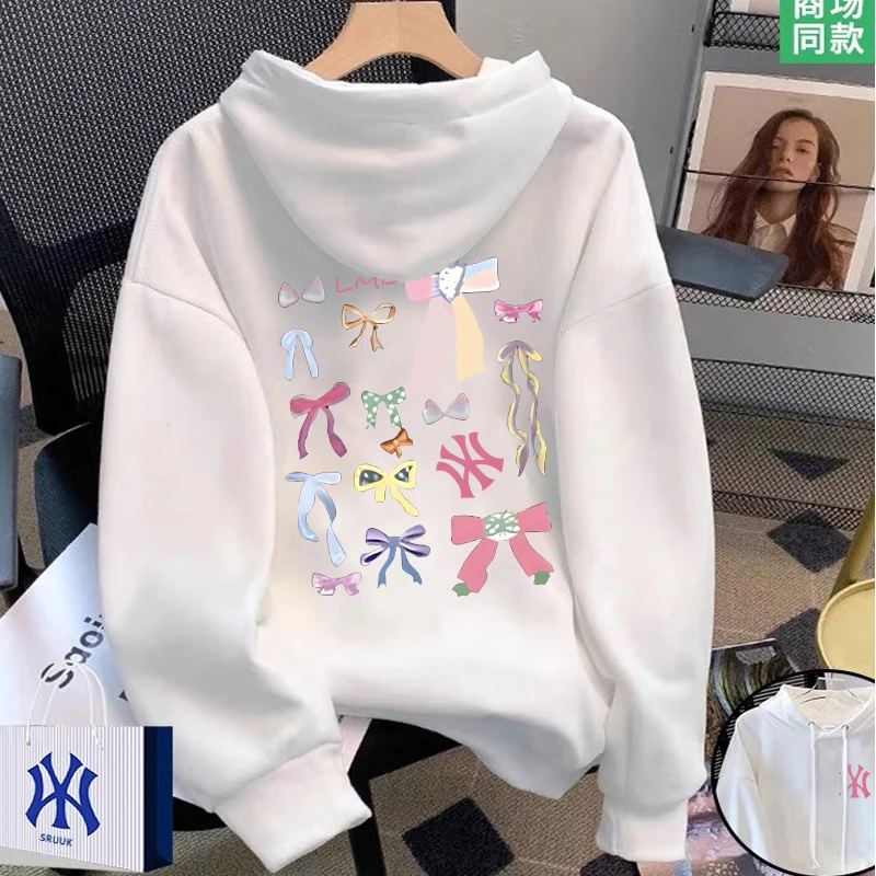 华棉圆领潮流长袖青少年连帽卫衣秋季印花潮流卫衣【米】