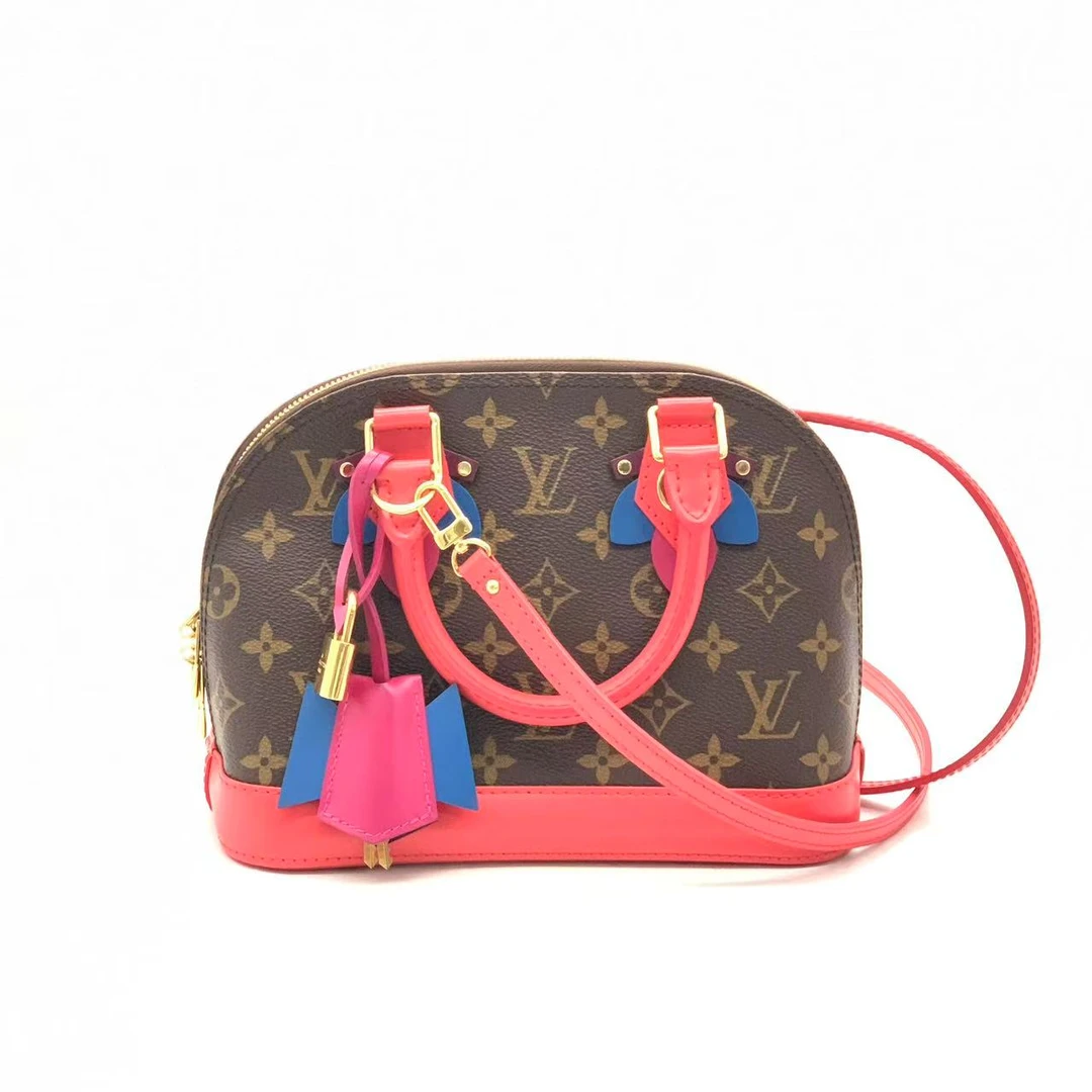 99新 LouisVuitton/路易威登 【丁丁专属】拼红贝壳bb斜挎包/a128