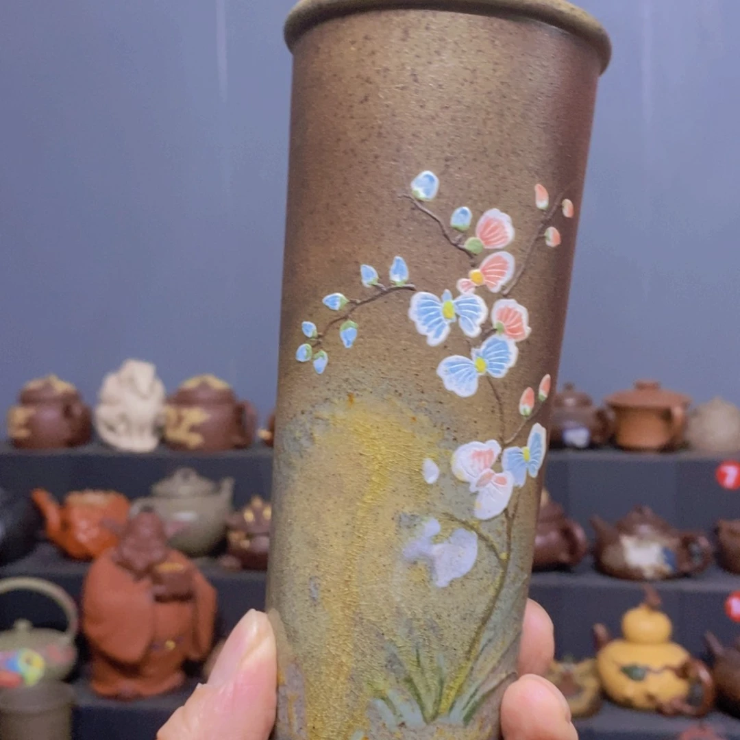 茶杯绿泥紫砂紫砂