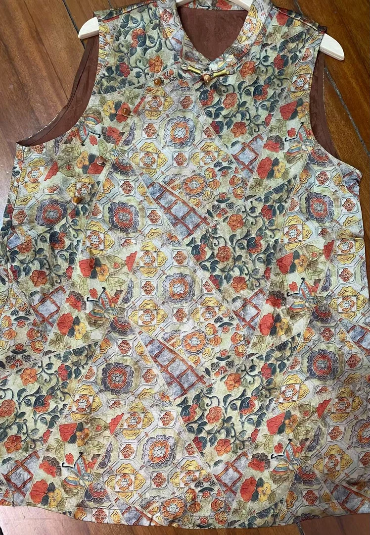 【宝相】新中式国风减龄复古老钱风气质百搭宽松显瘦无袖立领上衣