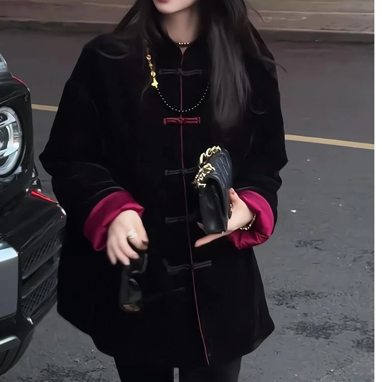 专柜出口秋冬新中式宽松棉衣加棉加厚棉服外套大尺码新款潮牌女装