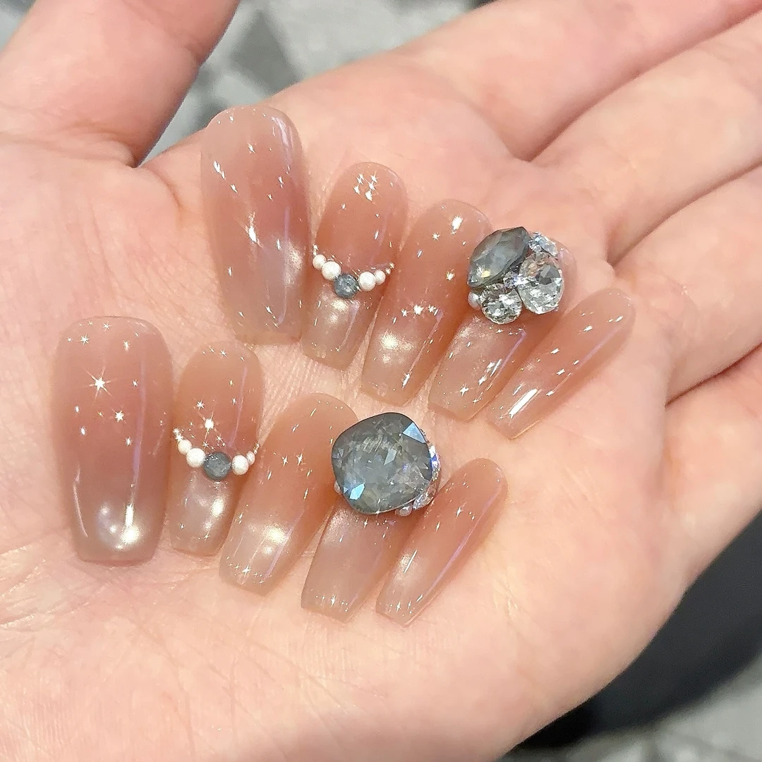 郭小双穿戴甲【暗夜明珠】全华版手工穿戴甲10片盒装-H31419