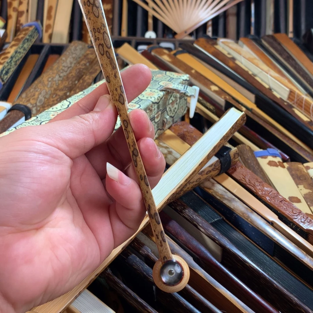 【闪购商品】扇子抖**佛手工制作梅鹿折扇
